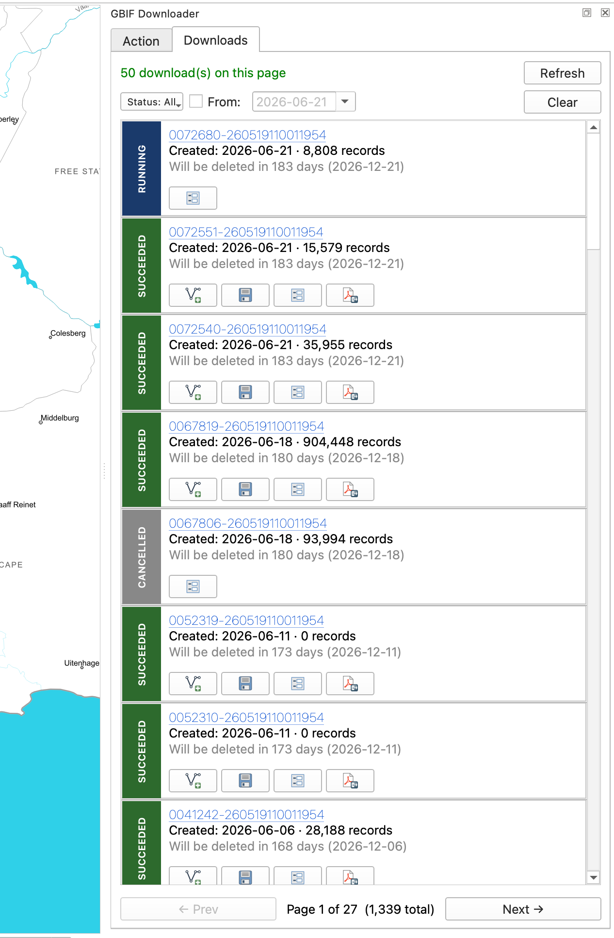 Downloads tab