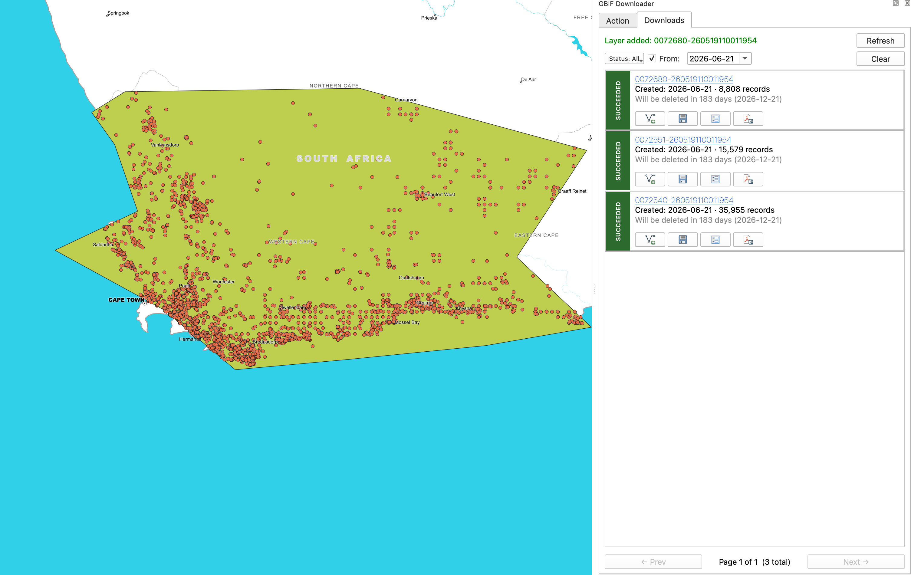 Layer on map